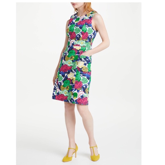 Boden multi color printed Retro Pocket shift dress - Picture 1 of 8